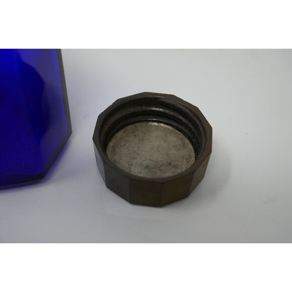 Squibb Vintage Antique Cobalt Blue Embossed Bottle - Picture 8 of 8